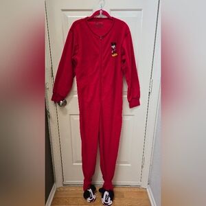 Disney Mickey Mouse Red Overall Women Size Smal One Piece